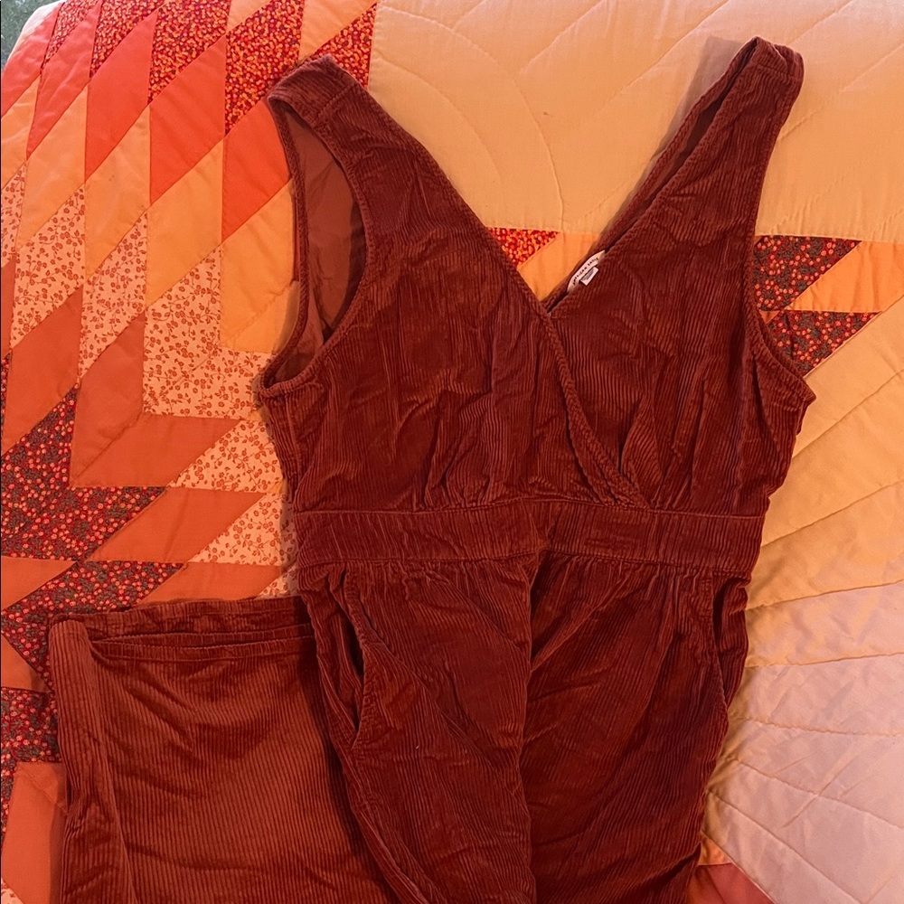 American Eagle Rust Sleeveless Jumpsuit